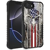 FJyuanqi Compatible with iPhone 16E Case for Men Women, Camo Deer Camouflage American Flag Design Heavy Duty Anti Slip Shockproof Hard PC Back Soft TPU Case for iPhone SE 2025/4th Generation