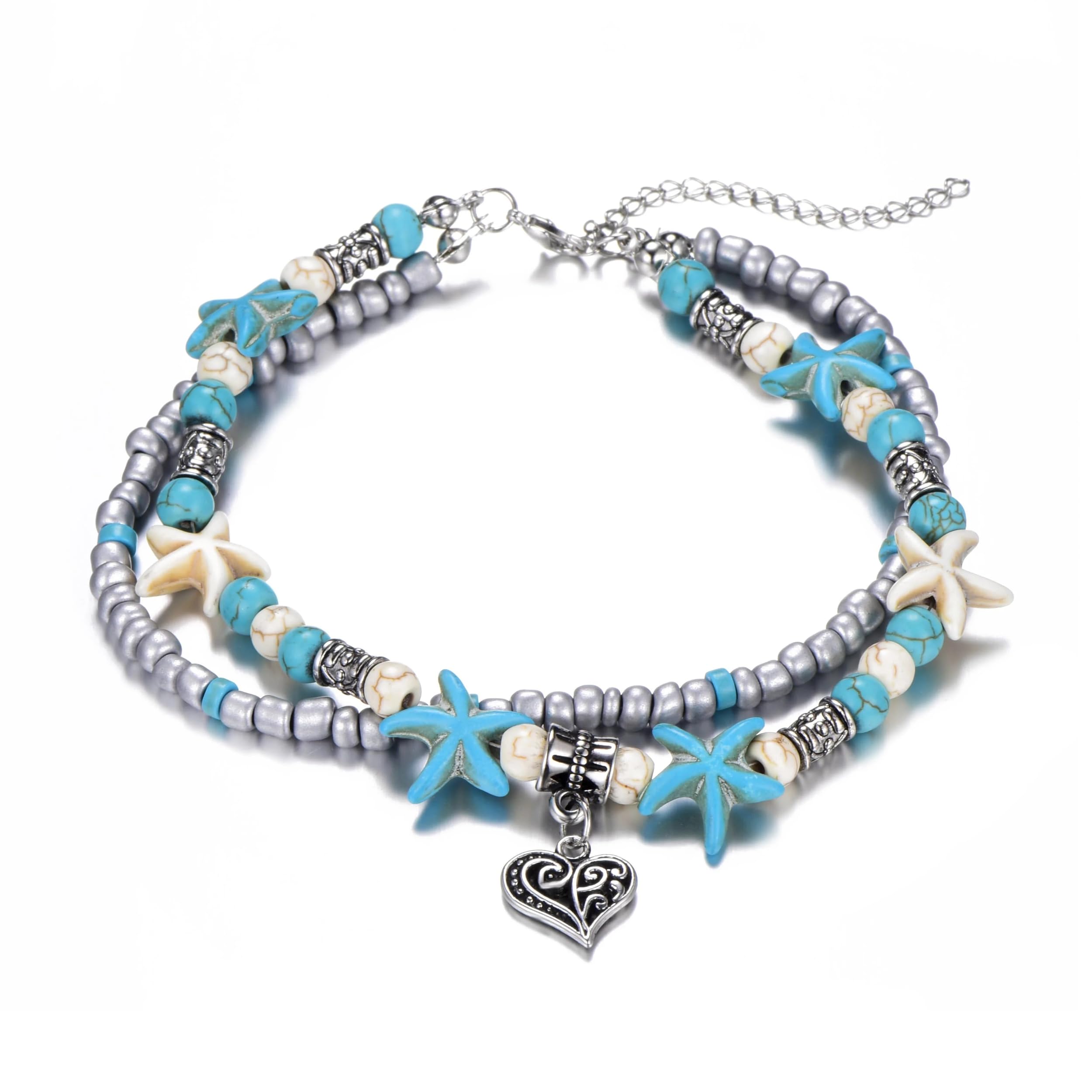 Philip Jones Synthetic Turquoise Beach Anklet