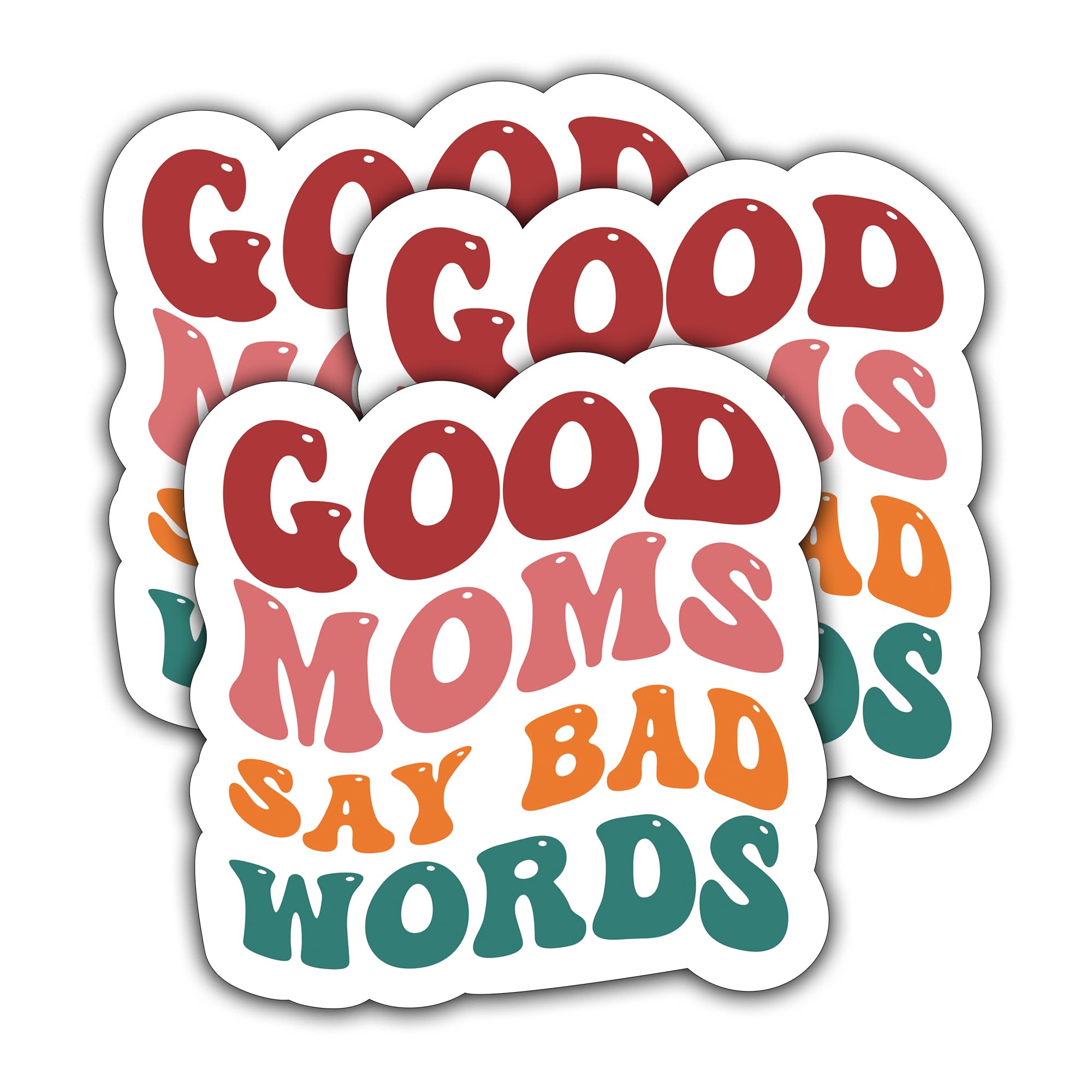 Photo 1 of (3Pcs) Good Moms Say Bad Words Sticker Funny Mom Sticker Mama Decal Waterproof Vinyl Stickers for Books Laptops Tumblers Water Bottles Cups, Gifts for Mommy Mama Mother, 3 x 2.9 Inch