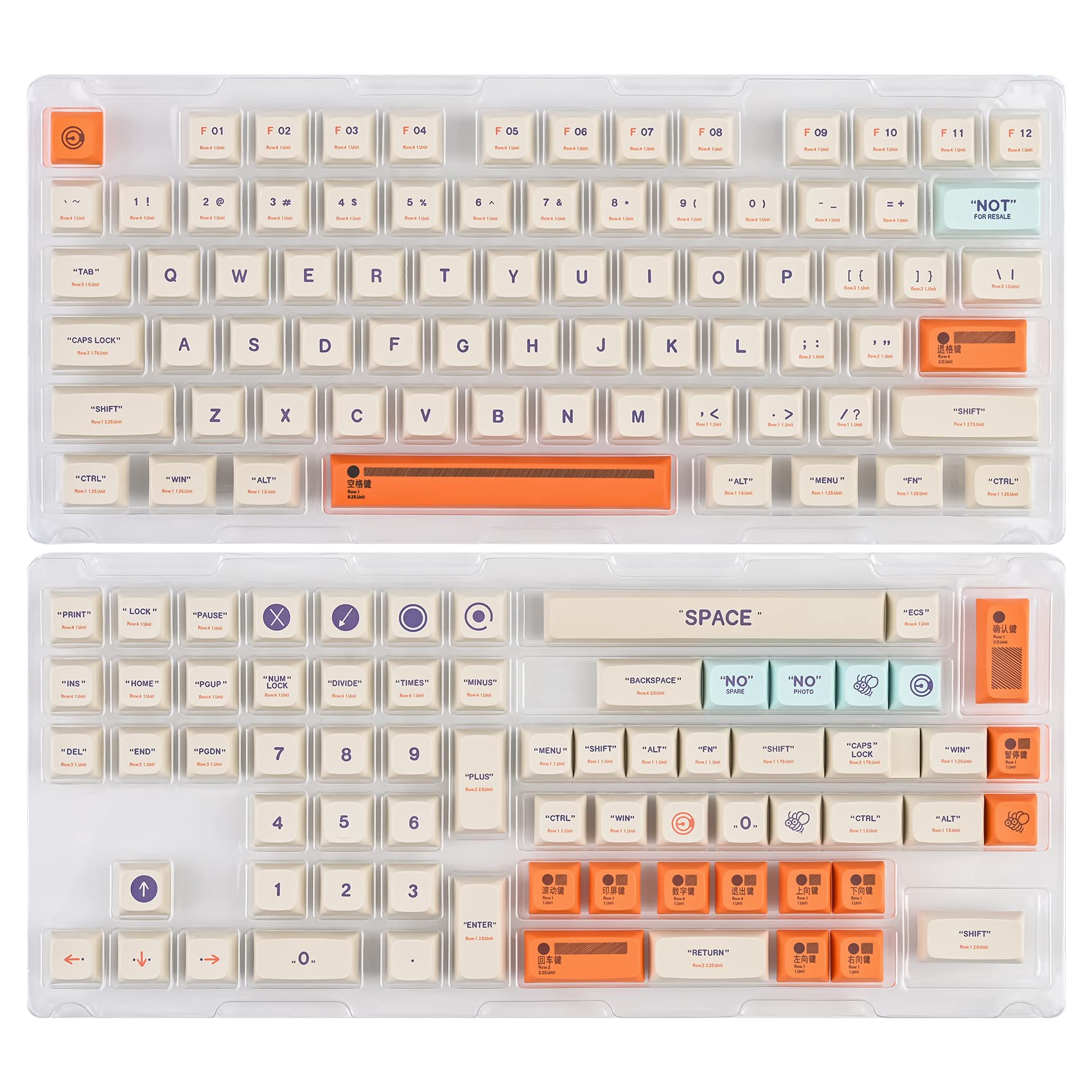 Mua XDA Profile Key Cap Set 142 Keys Retro Plastic Theme Key Caps 60% ...