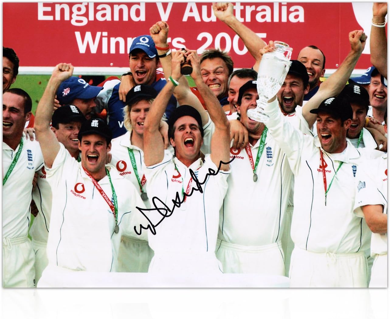 Michael Vaughan Signed England Cricket Photo: Ashes Winners 2005