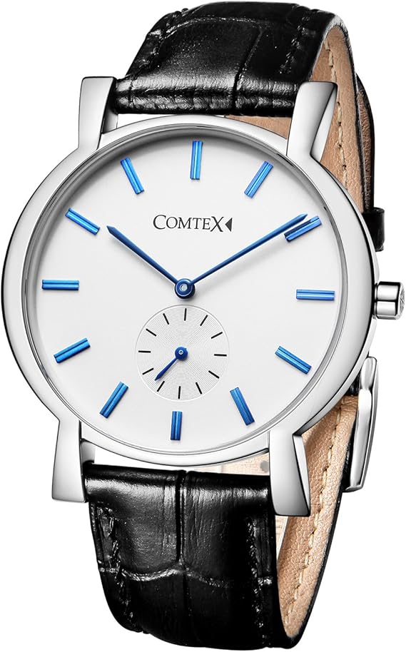 Amazon Comtex メンズ 腕時計 スモールセコンド ブルー アナログ クオーツ ウオッチ 時計 おしゃれ メンズ腕時計 腕時計 通販