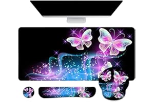 LATEEFAH Desk Mat, Large Mouse Pad and Keyboard Wrist Rest, Ergonomic Mouse Pad Set, Mouse Pad with Wrist Rest Combo for Home, Office, Computer