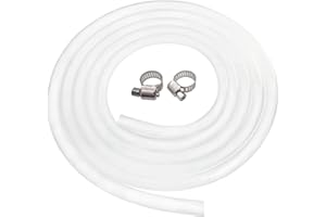 SENSTREE Silicone Tubing, Home Brewing and Winemaking Silicone Tubing, 10mm(3/8 inch) ID x 13mm(1/2 inch) OD, 10 ft, High Temp Food Grade Tube, Flexible Hose Pipe with Stainless Worm Gear Hose Clamps