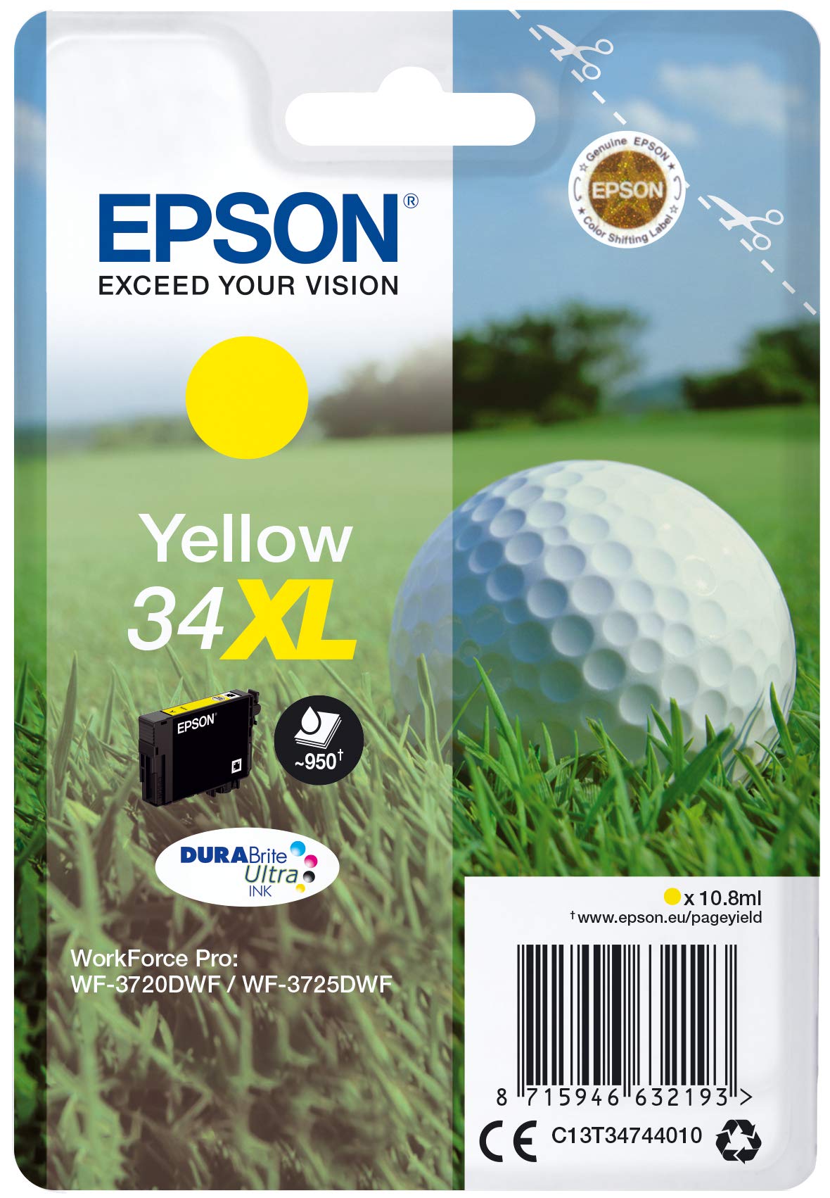 Epson C13T34744020 Original 34 XL ink cartridges - Yellow