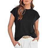 GRECERELLE Women's Summer Tops Cap Sleeve Basic Tee Shirts Casual Tank Top Loose Crew Neck 2026 Trendy Clothes, S-2XL