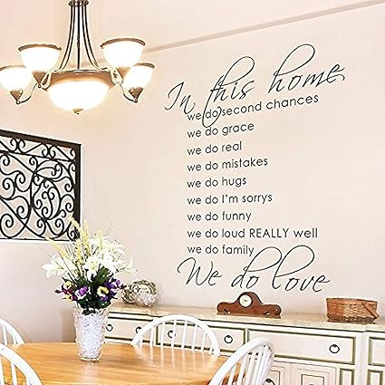 Amazon Com Wonderdecals Vinyl Wall Decal In This Home We Do