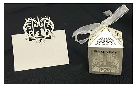 L L 10x Wedding Favours Boxes 10x Matching Name Place Cards