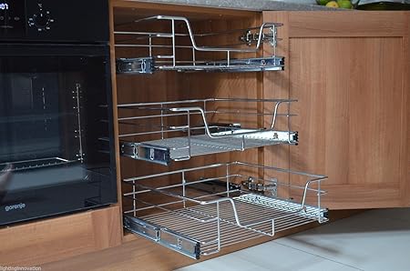 600mm Wide Cabinet Kukoo 5 X Kitchen Pull Out Soft Close Baskets