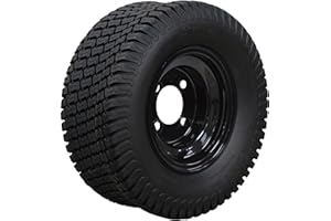 GOLF CART TIRE SUPPLY 8" BLACK Steel Golf Cart Wheels and 18x8.50-8" Turf/Street Golf Cart Tires - Set of 4 (Black)
