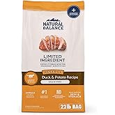 Natural Balance Limited Ingredient Adult Grain-Free Dry Dog Food, Reserve Duck & Potato Recipe, 22 Pound (Pack of 1)