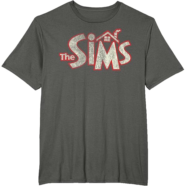 Amazon.com: The Sims Vintage Distressed The Sims Logo Video Game T