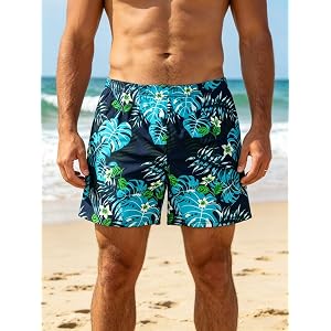 Mens Beach Shorts for Men Quick Dry Swim Trunks Lightweight Board Shorts Summer Swimwear