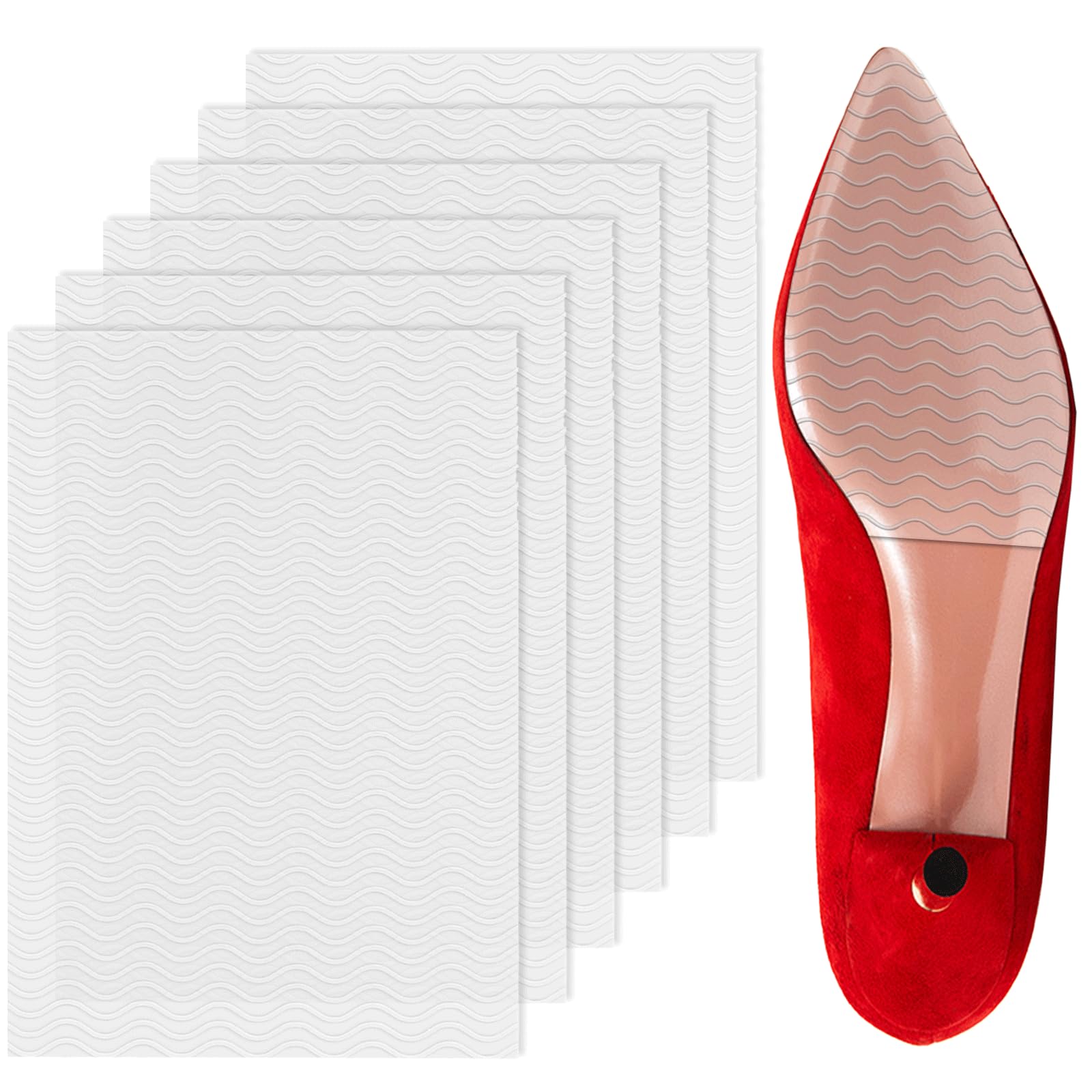 Photo 1 of 6 Pack Shoe Sole Protector - Self-Adhesive Anti-Slip Grips for High Heels & Boots | Shoes Non-Slip Bottom Covers for Women (6 x 4inches, Clear)