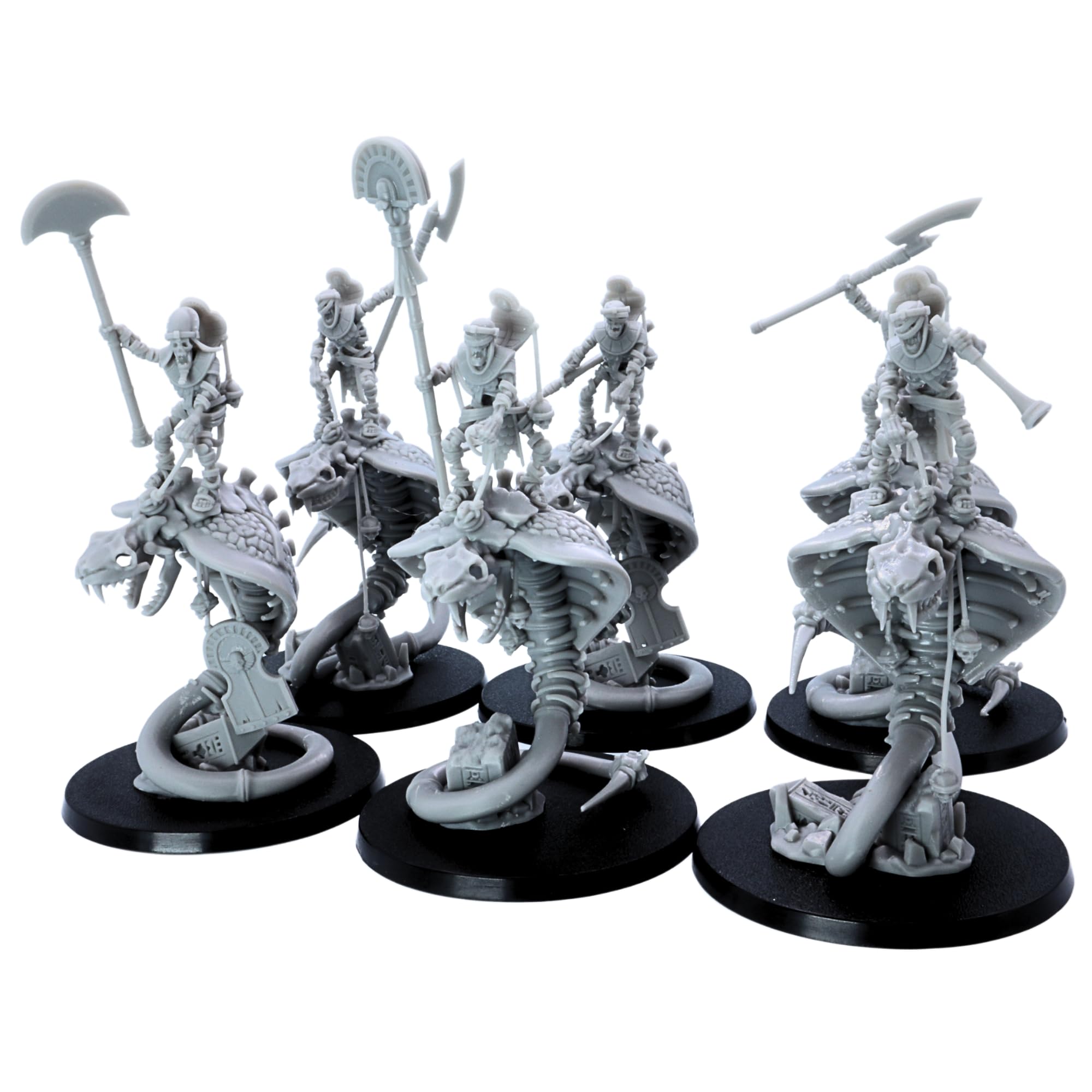 Forged Terrain Egyptian Snake Riders | 32mm Fantasy Miniatures for Tabletop Wargames, DnD, Pathfinder, RPGs & TTRPGs | Undead Cavalry | 3D Printed Miniatures for Wargaming & Roleplaying