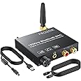 PROZOR 192kHz Digital to Analog Audio Converter with 5.0 Bluetooth Receiver,Optical to RCA Converter with Volume Adjustable, Optical Coaxial Bluetooth Digital Audio to Stereo Analog RCA & 3.5mm