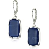 Nine West Women's Denim Large Drop Earrings Silver Tone