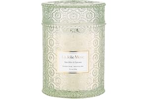 LA JOLIE MUSE Sea Mint & Spruce Scented Candle, Peppermint Candle, Large Jar Candle Gift, Candle Gift for Holiday, Wood Wick Candle, 19oz