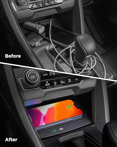 CarQiWireless Wireless Charger for Honda Civic 2016-2021 with USB