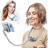 LOVFIVE Cell Phone Stand, Neck Cell Phone Holder for Bed, Hand Free POV/Vlog Selfie Phone Neck Holder for Recording, Universal Multi-Functional Flexible Phone Stand for 4.7''-6.7'' Phone