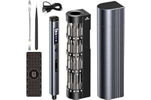 UF-TOOLS 66 IN 1 Mini Electric Screwdriver Cordless, Precision Screwdriver Magnetic Bits Set with Case, USB Charging 3 Torques Settings, LED lights, Portable Repair Tool Kit for Phone PS5 Laptop
