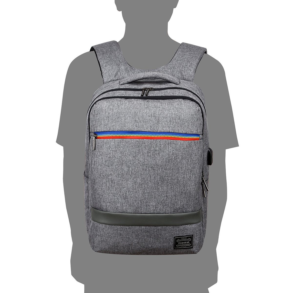 Water Resistant Laptop Backpack Anti-Theft Slim Business Bag with USB Charging Port Fits 15.6 Inch Laptop Notebook Macbook Tablet Computer for College Student Size 11.8\