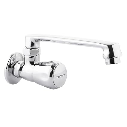 Hindware F200024CP Sink Cock with Swivel Casted Spout (Wall Mounted) (Classik) with Chrome Finish