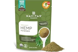 Navitas Organics Hemp Powder – Vegan Protein, Fiber & Minerals – for Smoothies, Oatmeal, Baking, Bars & More – Cold-Pressed – USDA Organic, Non GMO, Kosher, Gluten Free (12oz. Bag, 11 Servings)