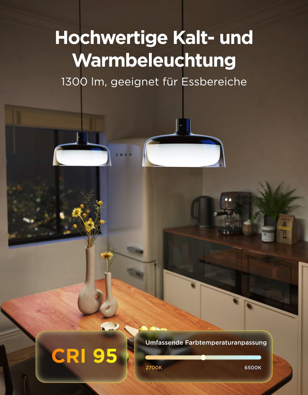 Govee Pendelleuchte, Smart RGBIC und Weißlicht-Hängelampe Esstisch, Drei Lichtringe Segmentierungskontrolle Pendant Light, Dimmable Esszimmerlampe Funktioniert mit Matter für Küche Esstisch 3