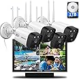 OOSSXX (All-in-One 5.0MP PIR Detection) 2-Way Audio Dual Antennas Outdoor Security Camera System Wireless with Monitor WiFi Home Security Cameras System Video Surveillance DVR Set