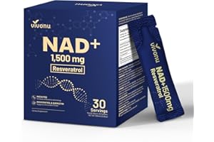 VIVONU Nad Liquid Supplement 1500mg, Extra Strength NAD+ whit Nicotinamide Riboside Hydrogen Malate, Quercent Phytosome, Resveratrol, PQQ, Anti-Aging, Energy, Focus for Men & Women, 30 Pack, Berry Flavor