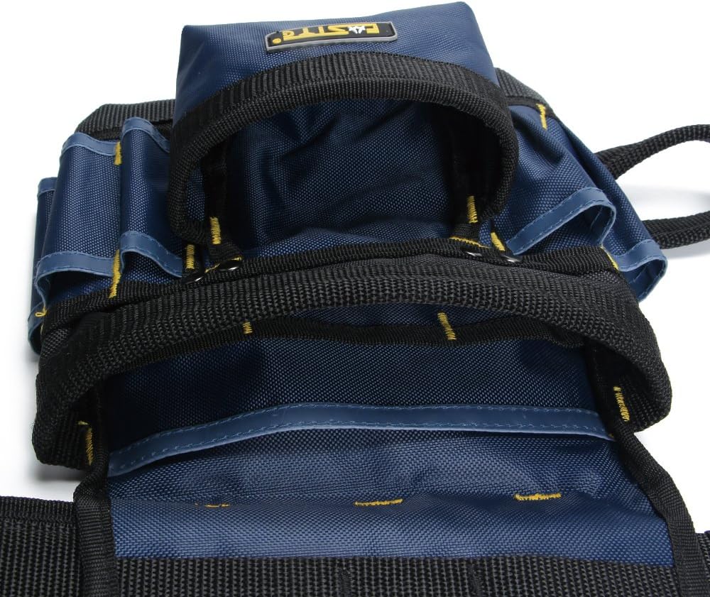 FASITE PTN012A 32-Pocket 2 Pouch Utility Multifunction Tool Belt Bag, Blue - - 