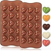 Dacthuw Heart Chocolate Molds Silicone, Small Gummy Molds Shaped Heart for Fondant/Fruit Snacks, Candy Molds Silicone for Valentine/Anniversary/Wedding, Wax Melt Molds 15 Cavities, 8 ml