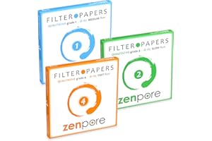 Filter Paper 18.5 cm Lab Qualitative Filter Paper for Chemistry, Standard Grades 1, 2, 4 - ZENPORE Fast, Medium, Slow Flow 185 mm (Bundle of 3 x 100 Discs)