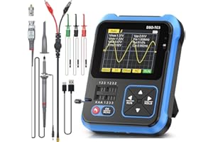 Mivofun DSO-TC3 Portable Assembled Digital Oscilloscope Set, 3-in-1 Handheld Mini Oscilloscope & Transistor Tester & Signal Generator, 10MSa/s Sampling Rate 500Khz Bandwidth, with X10 Probe