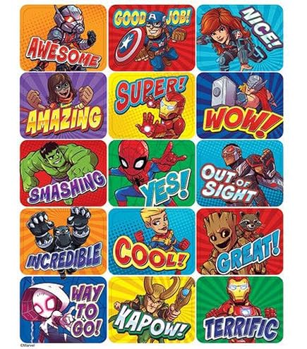 Avengers Classic Value Stickers - 250 Count Pack For Prizes, Rewards & Giveaways