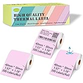 Macaron-Pink 40mm x 30mm Thermal Labels Compatible for Supvan T50M Pro, Phomemo M110, 1.57''x1.18'' Label Maker Tape Refill, Weatherproof & Tear-Resistant Thermal Stickers (Pink,900 Sheets)