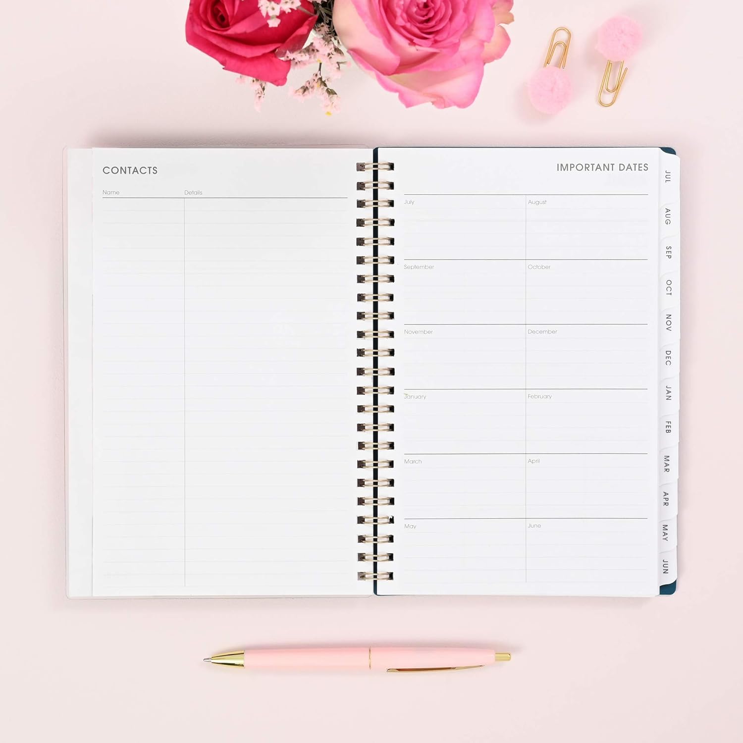 Blue Sky 2021-2022 Academic Year Weekly & Monthly Planner, 5" x 8", Frosted Flexible Cover, Wirebound, Roosevelt Pink (128691) : Office Products