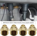 Create idea 4Pcs 1/4 Male to 3/8 Female BSP Brass Pipe Thread Adapter Converter view 2