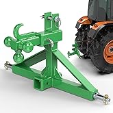 Green 3 Point Hitch Receiver Dual 2” Receiver with Tri-Ball & Hook, Heavy-Duty 3 Point Quick Hitch Category 1, 3 Point Hitch Attachments Fit Gooseneck, 5th Wheel & Ball Hitch, Fit Category 1 Tractors
