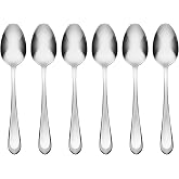 Hampton Forge Alessi Teaspoons Silverware Set for 6, Flatware | mirror finish, platinum trim | dishwasher safe | cutlery set for kitchen and dining, utensil set | 0.75 inch