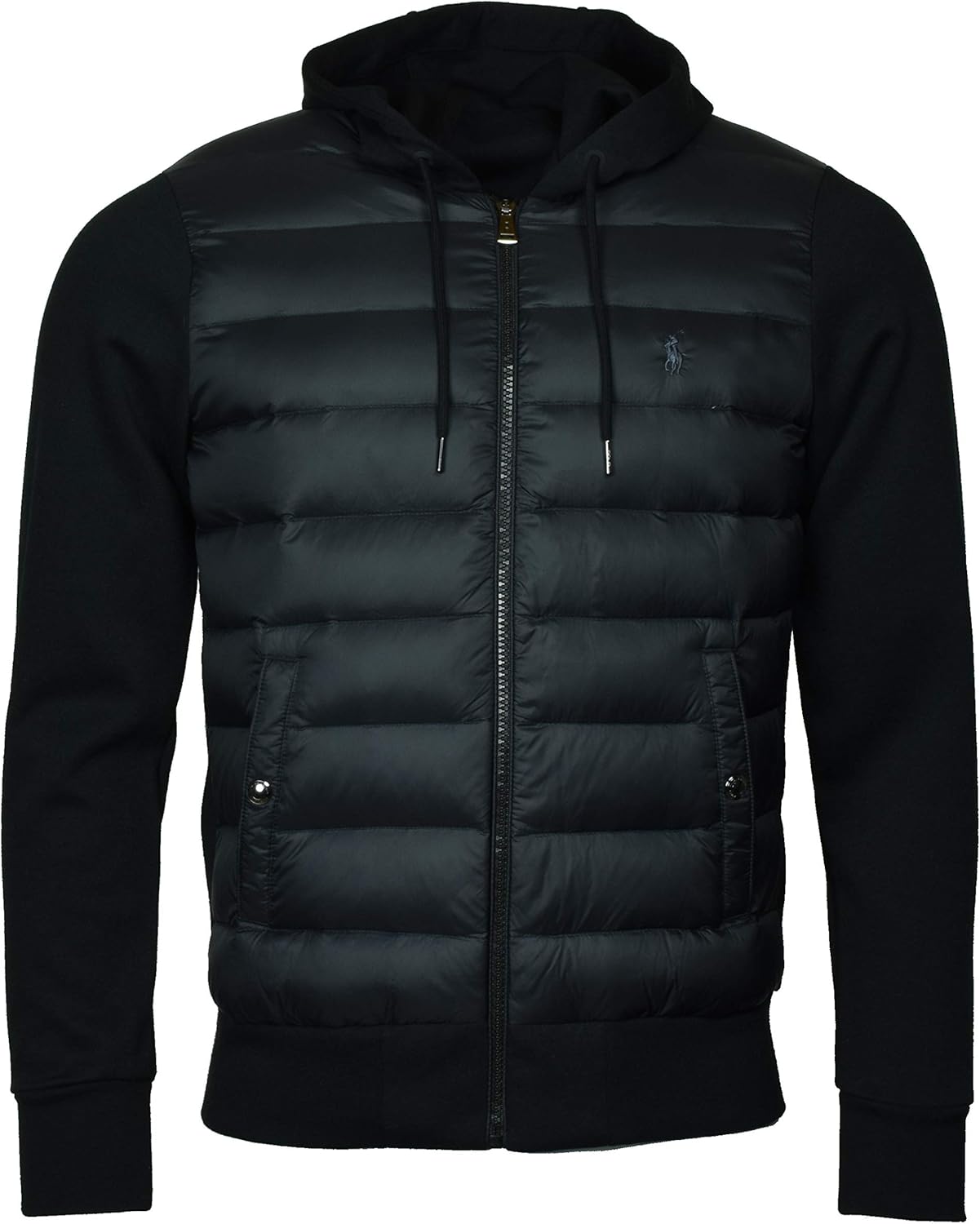 polo ralph lauren jet black down padded hooded jacket