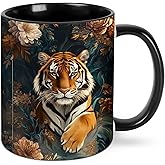 Yrebyou Tiger Coffee Mug Funny Tea Cup Ceramic Mugs 11OZ with Handle Gifts for Women Men Home Office Decor