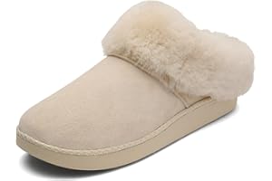 OLUKAI Ku'i Women's Slipper, Soft Full-Grain Leather & Wool Blend Footbed, Wet Grip Soles for Inside & Outside Wear, Cute & Comfortable Slip-On