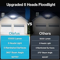 Olafus 130W Flood Light Outdoor, Switch Controlled