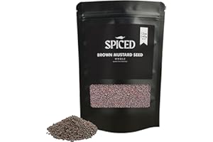 RHYTHM AROMATICS SPICED Brown Mustard Seed, 12 Oz of Whole Brown Mustard Seed in Closable Bag for Culinary Use, Great for Stir-Fries, Marinades Curry and Condiments