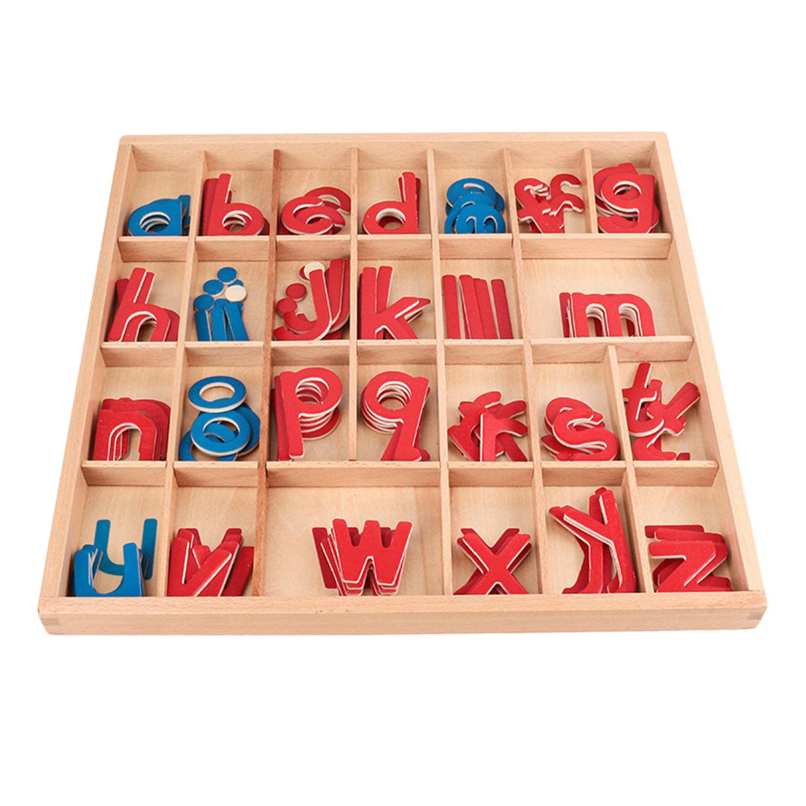 Amagogo Wooden Language Educational Toys Small Moveable Alphabet Early Learning Materials Activity Boxed Letter for Kids Girls Boys, Style A