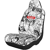Amazon.com: KIPLUX Japanese Anime Car Seat Cover - 2 Pcs Full ...