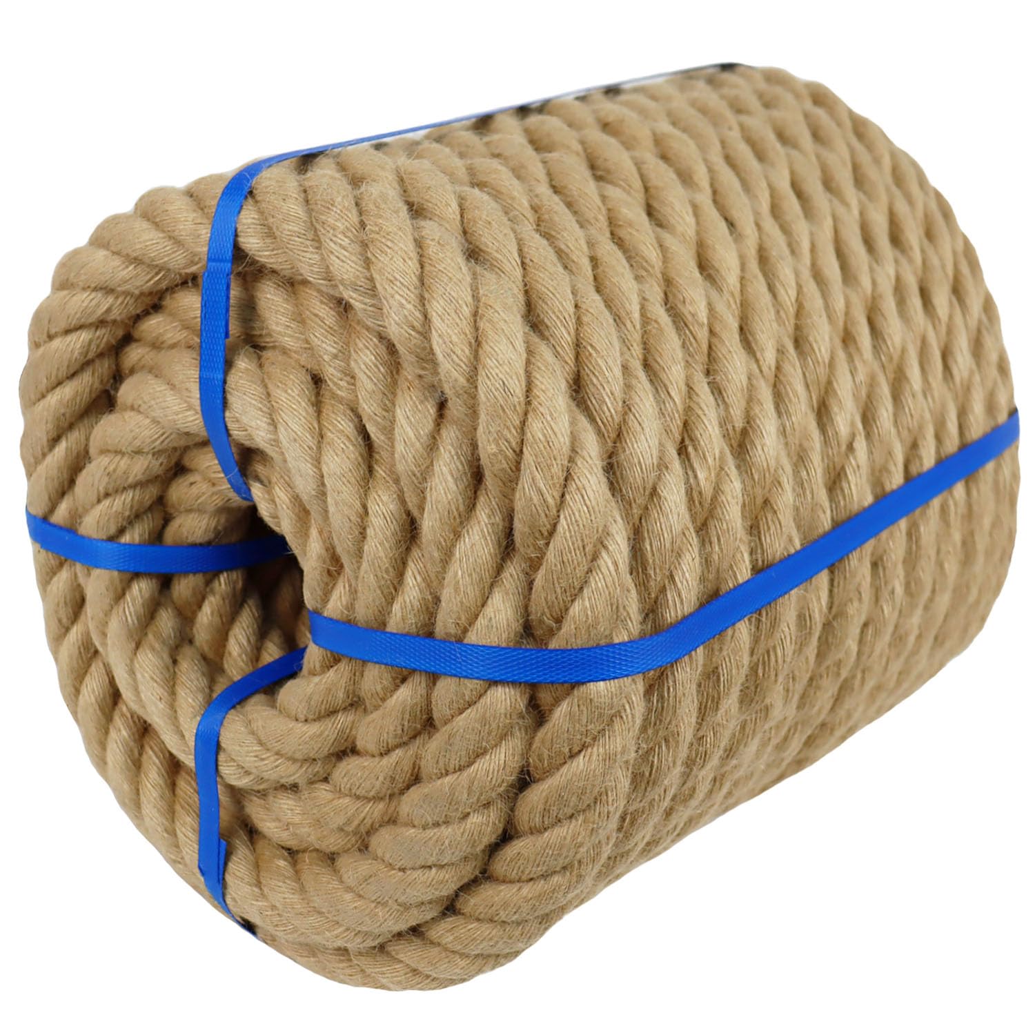 Photo 1 of 1-1/2 Inch Natural Jute Rope, 150 Feet Thick Hemp Rope, 4 Strands Twisted Manila for Docks, Nautical, Raliings, Decorating, Indoor/Outdoor Use
