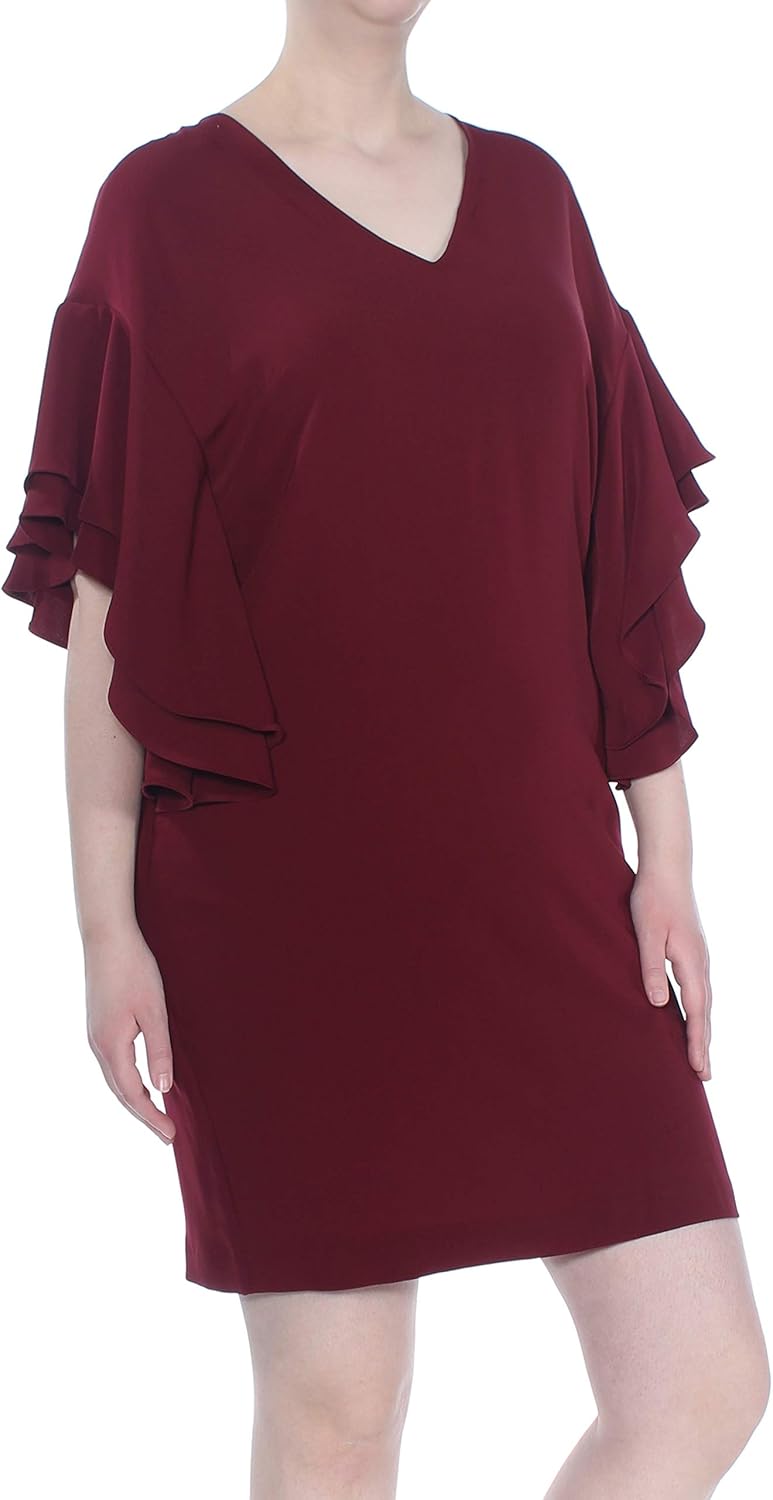 ralph lauren burgundy dress